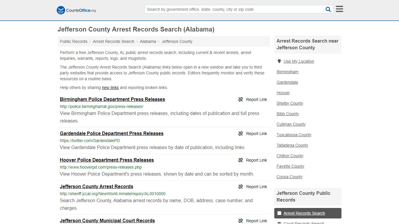 Arrest Records Search - Jefferson County, AL (Arrests & Mugshots)