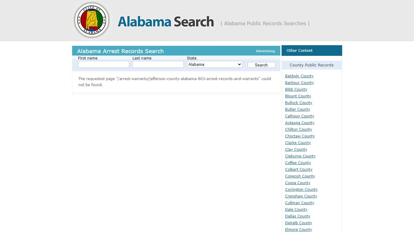 Jefferson County, Alabama – Arrest Records and Warrants
